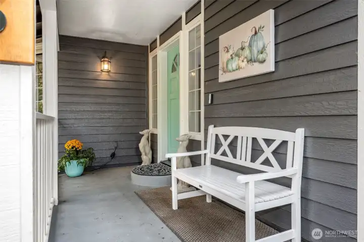 I love this front porch entry. Covered and elegant, ready for your decorating for the holidays!