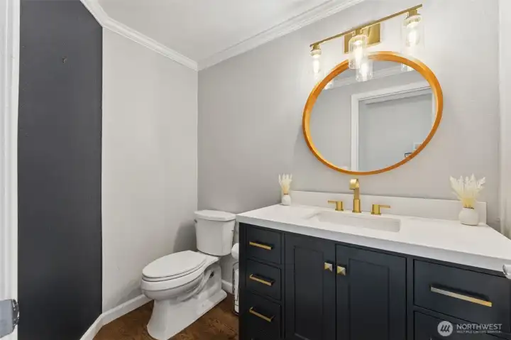First floor powder room, down the hall for privacy and gorgeous!