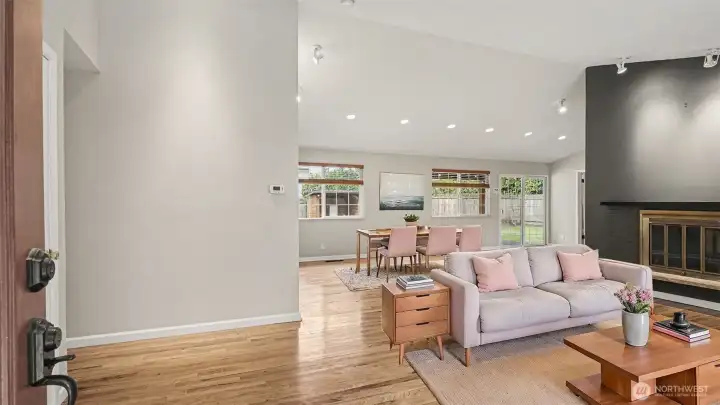 Virtually staged living room.