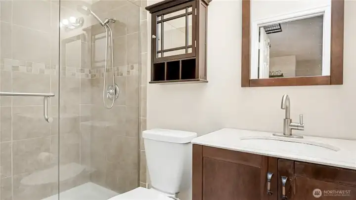 3/4 bathroom in the ADU.