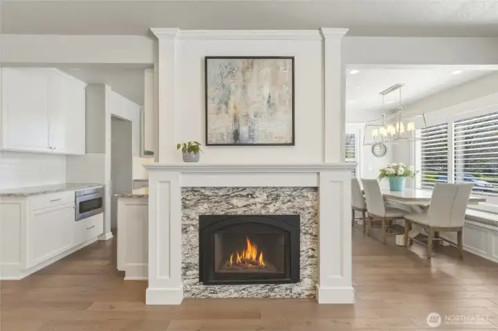 Updated gas fireplace