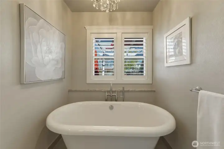 Luxurious soaking tub