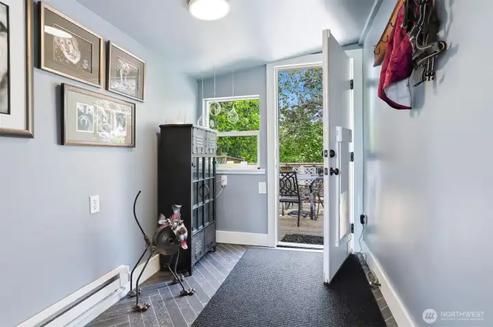 The mud room off the back yard.