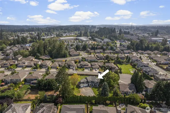 Drone shot of home