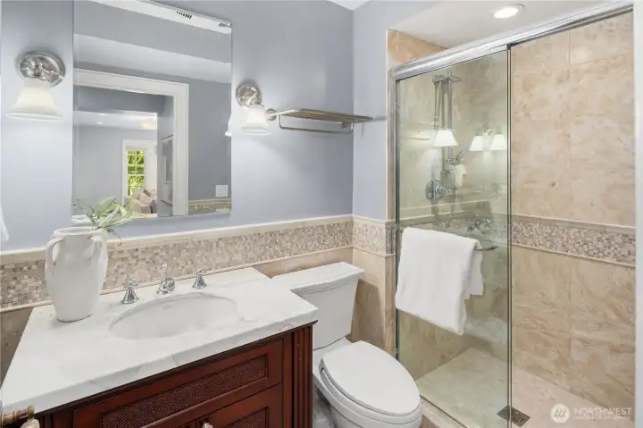 3/4 bath adjacent to rec room