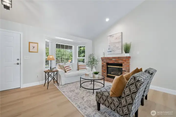 Vaulted ceilings create a light, bright and airy atmosphere throughout the main living spaces.