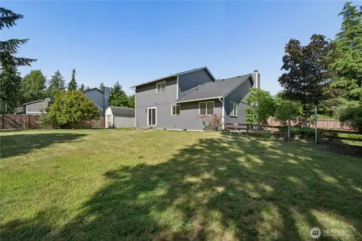 Imagine summer barbecues, backyard games and relaxing evenings under the stars. Don't overlook the convenient storage shed, offering the perfect place to store all of your gardening tools, lawn equipment and outdoor essentials.