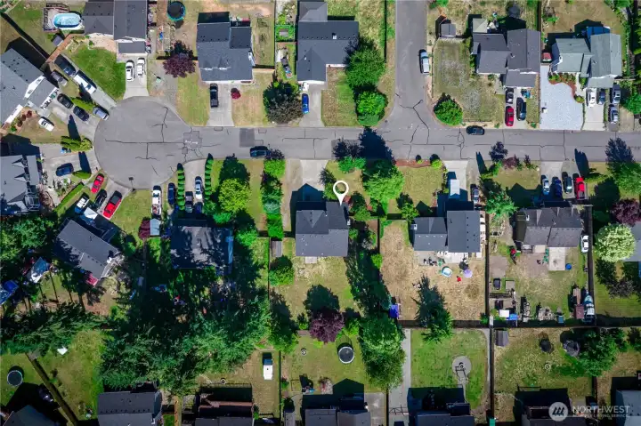 The home is tucked away on a quiet cul-de-sac in the established Graham Park Estates neighborhood.