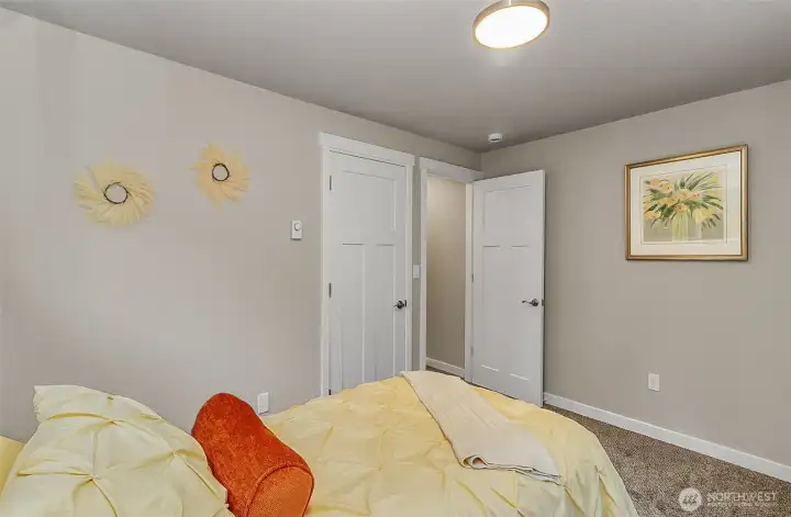 Entry and closet~ new painting, lighting, carpet~