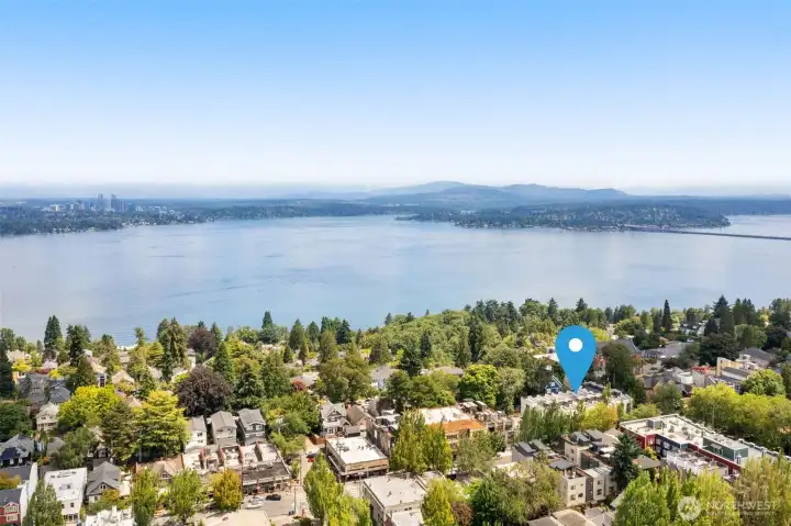 Take in panoramic water vistas from the comfort of your rooftop or upper-level windows, watching the light dance on the lake and feeling connected to nature just minutes from the city. (photos are of model home, similar finishes and floorplan)