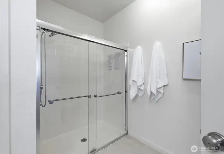 Shower is ADA accessible