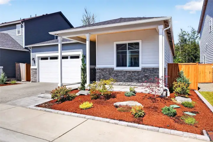 Low maintenance front yard with in ground sprinkler system. Low maintenance front yard with in ground sprinkler system.
