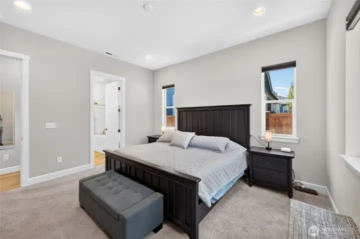 This angle points to your attached full bath. This angle points to your attached full bath.