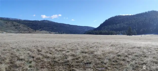 View to the east from front of property. 624 ft back from here.