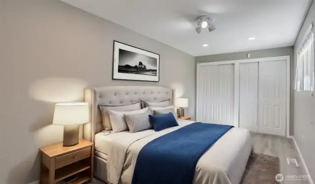 This showcases the guest rooms for residential use offering plenty of space to make this a relaxing space for anyone, virtually staged.