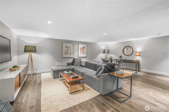 Lower level is so quiet! It is below the lake and this home was one of the last floating homes allowed in the city with a true basement.