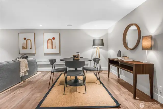 Makes an incredible rec room, gym, movie room, etc. Has an emergency exit up so you could convert this to a fourth bedroom if desired.