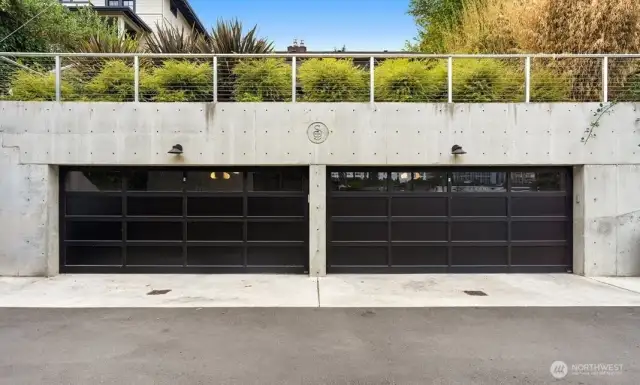 Garage parking with electric for your car or ebikes. This house checks all the boxes!