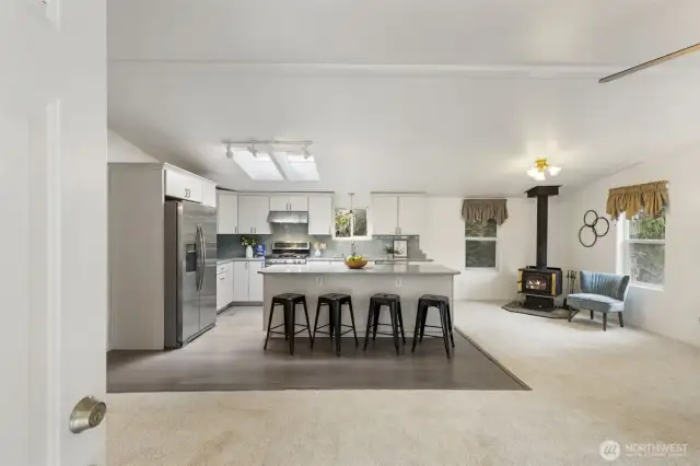 Kitchen open to living space