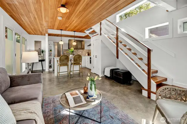 Storage is top of the list element for high-efficiency. There are grand storage systems in subtle locations in nearly every room.  The kitchen pantry tucked under the stairs is surprisingly a walk-in Costco sized unit!