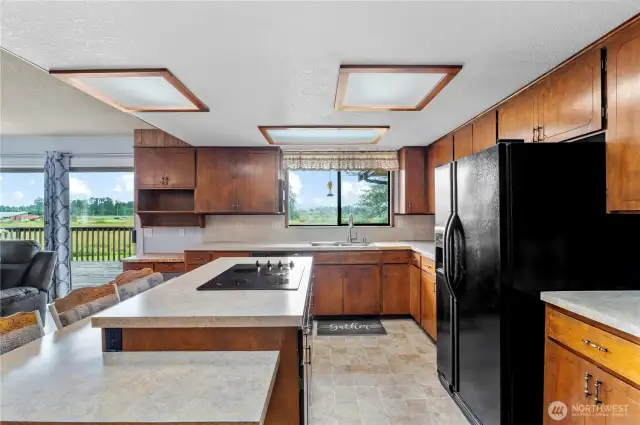 Kitchen window overlooks the beautiful mountain view!