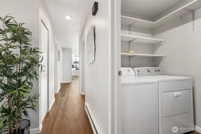 Laundry room is off the hallway; so convenient to have your own laundry in your home!