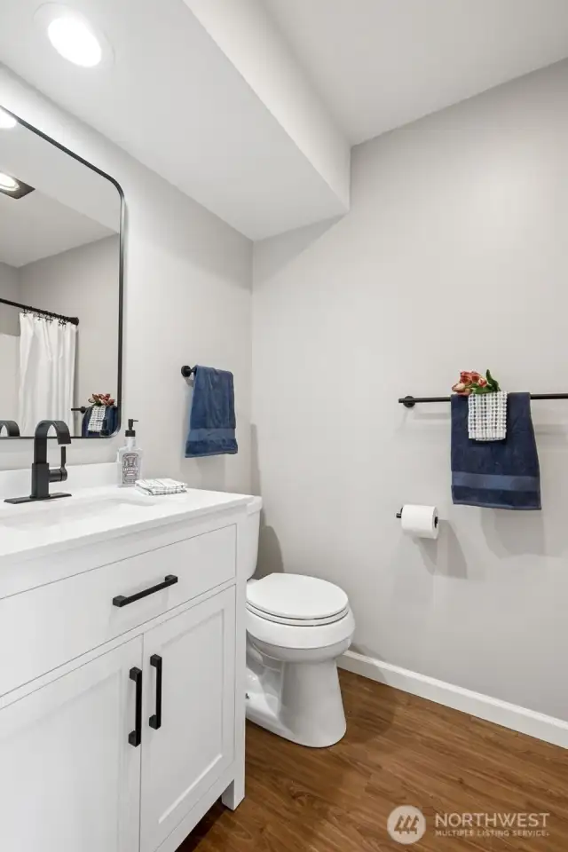 Full hallway bath is newly updated! Bathtub/shower combo.