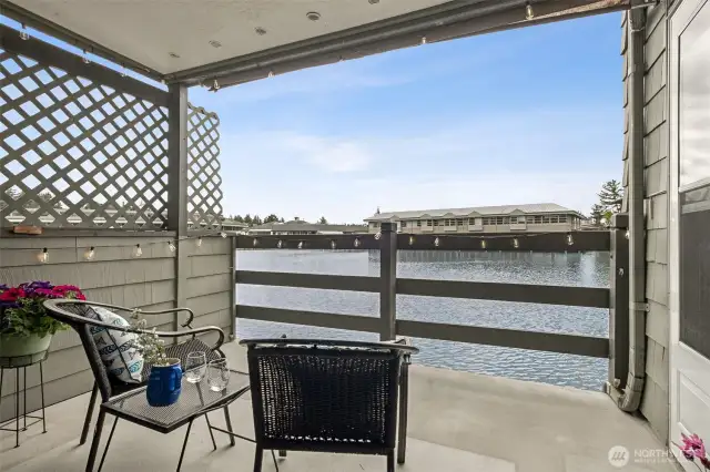 Private covered deck to overlook the lake.
