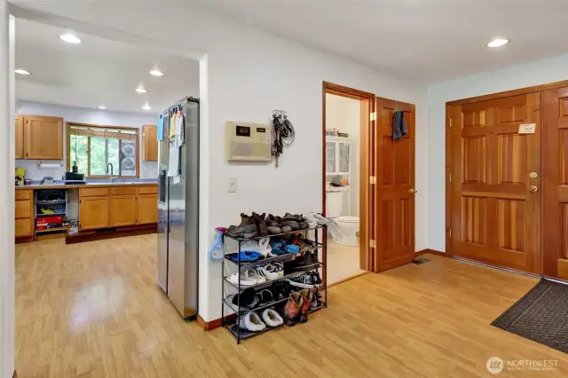 Main floor entry and kitchen.