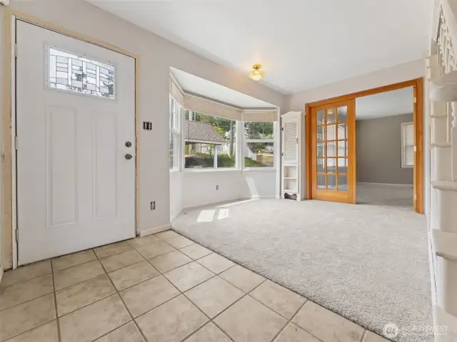 Front entry way and dining area.