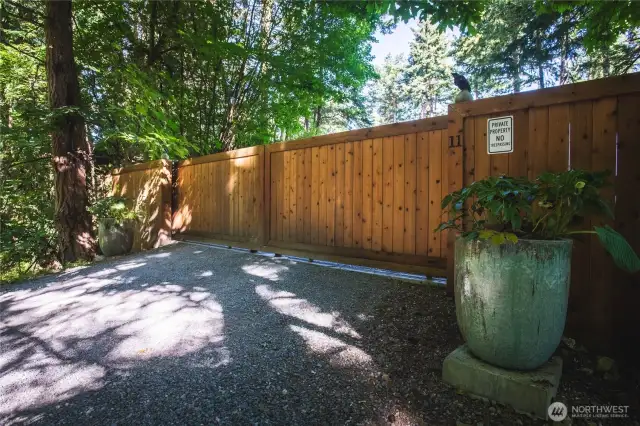 Gated entrance affords desirable privacy
