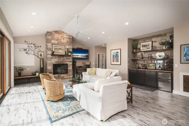 Wet bar is perfect for entertaining
