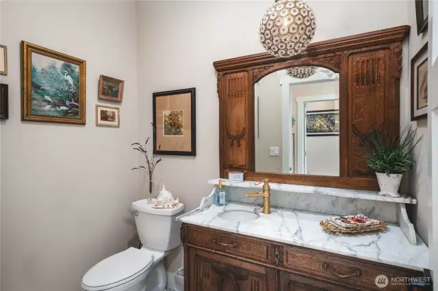 Powder room off of living room