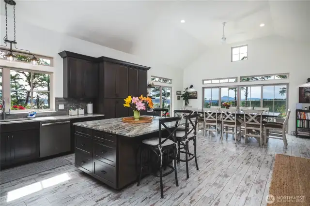 Kitchen is open to the dining area
