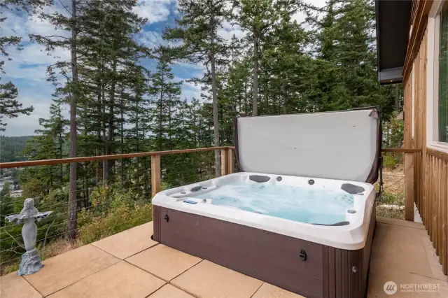 Relax in the hot tub just off the master bedroom