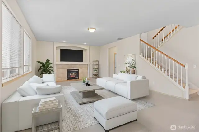virtually staged living room