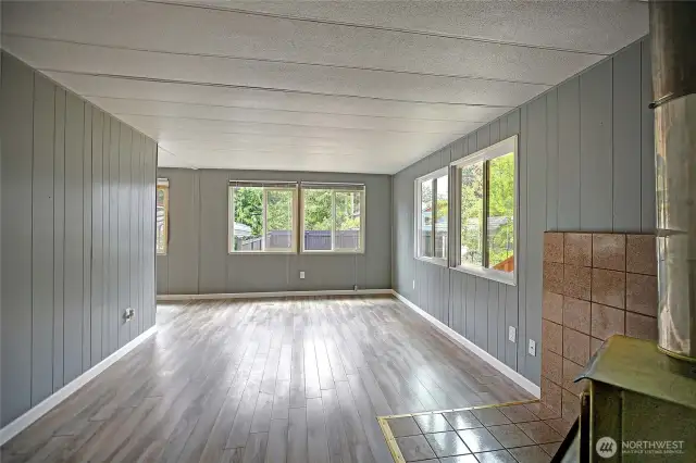 Large windows throughout bringing in so much natural light.