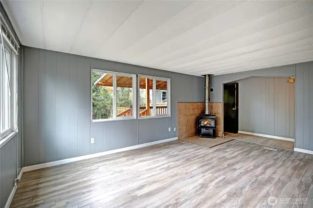 Cozy up to a wood burning stove on those Fall nights.