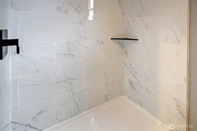 Gorgeous, brand new tile shower!!