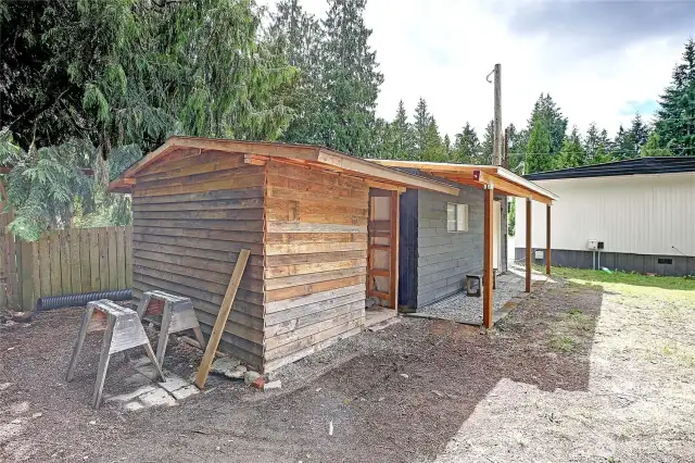 Woodshed perfect for storing your firewood for your wood burning stove.