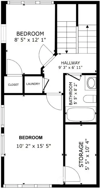 Second floor - dimensions are approximate