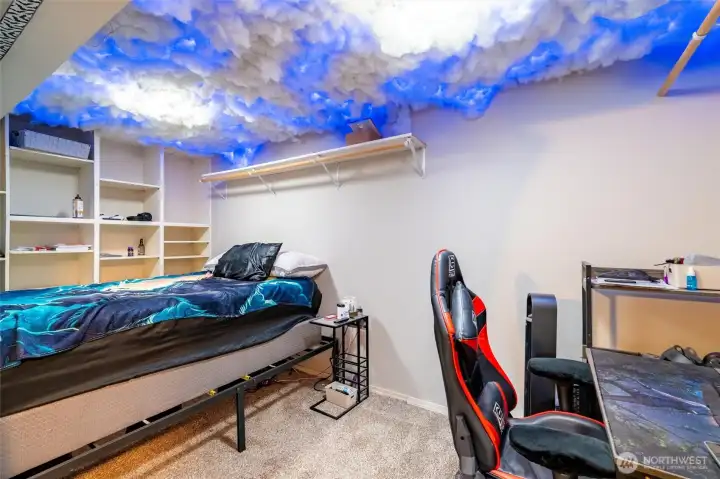 Large closet/storage area that is currently being used as bedroom.