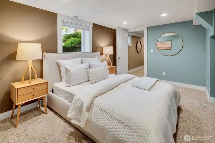 Primary bedroom with ensuite bath.