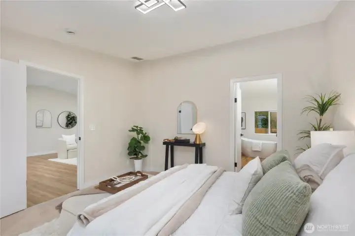 Primary Suite with 5 piece bath
