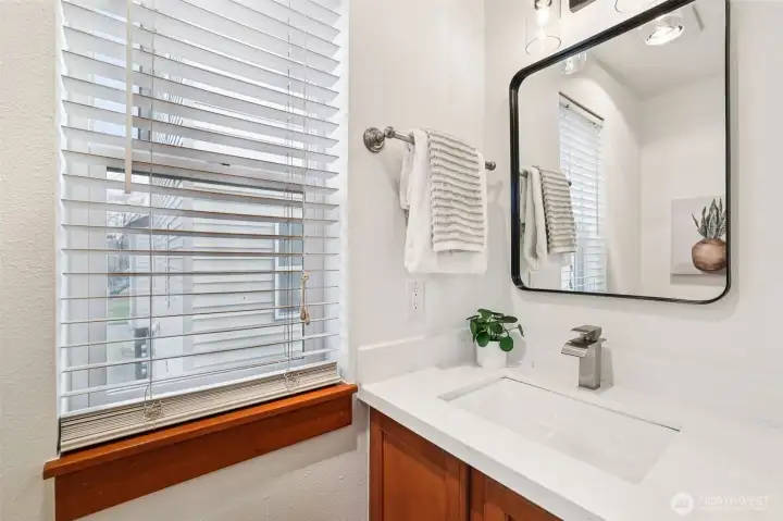 Handy powder room on the main level.