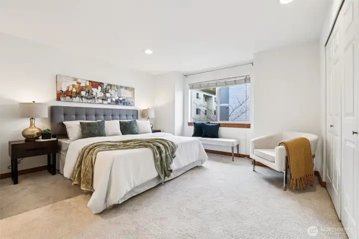 Upstairs, two bedrooms both boast brand new carpet and their own full ensuite bathrooms!