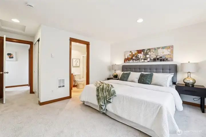 Plenty of room for a king-sized bed in this primary suite.