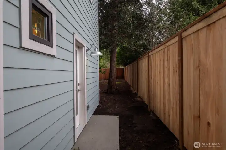 Back door off of the kitchen.