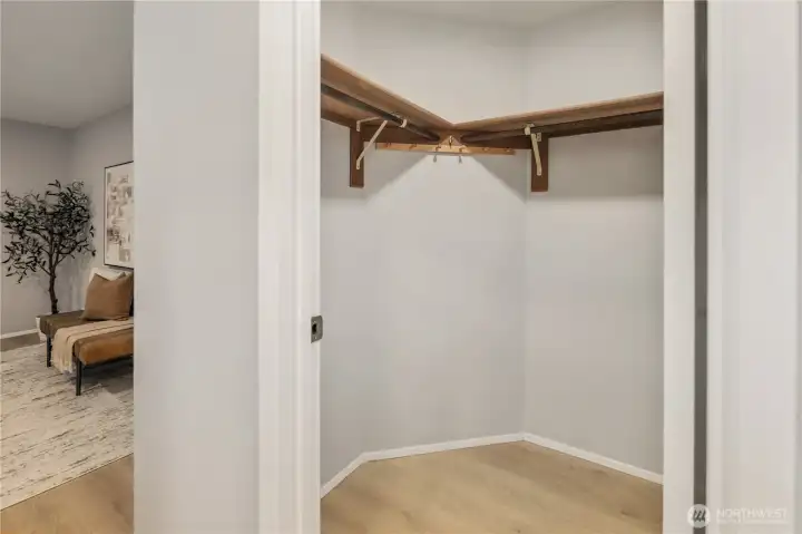 Dual walk in closets - a rare yet functional set up