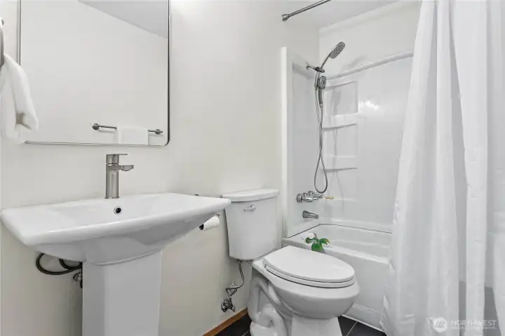 Lower level full bath.